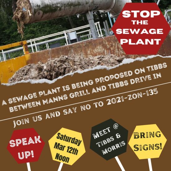 protest sewage plant